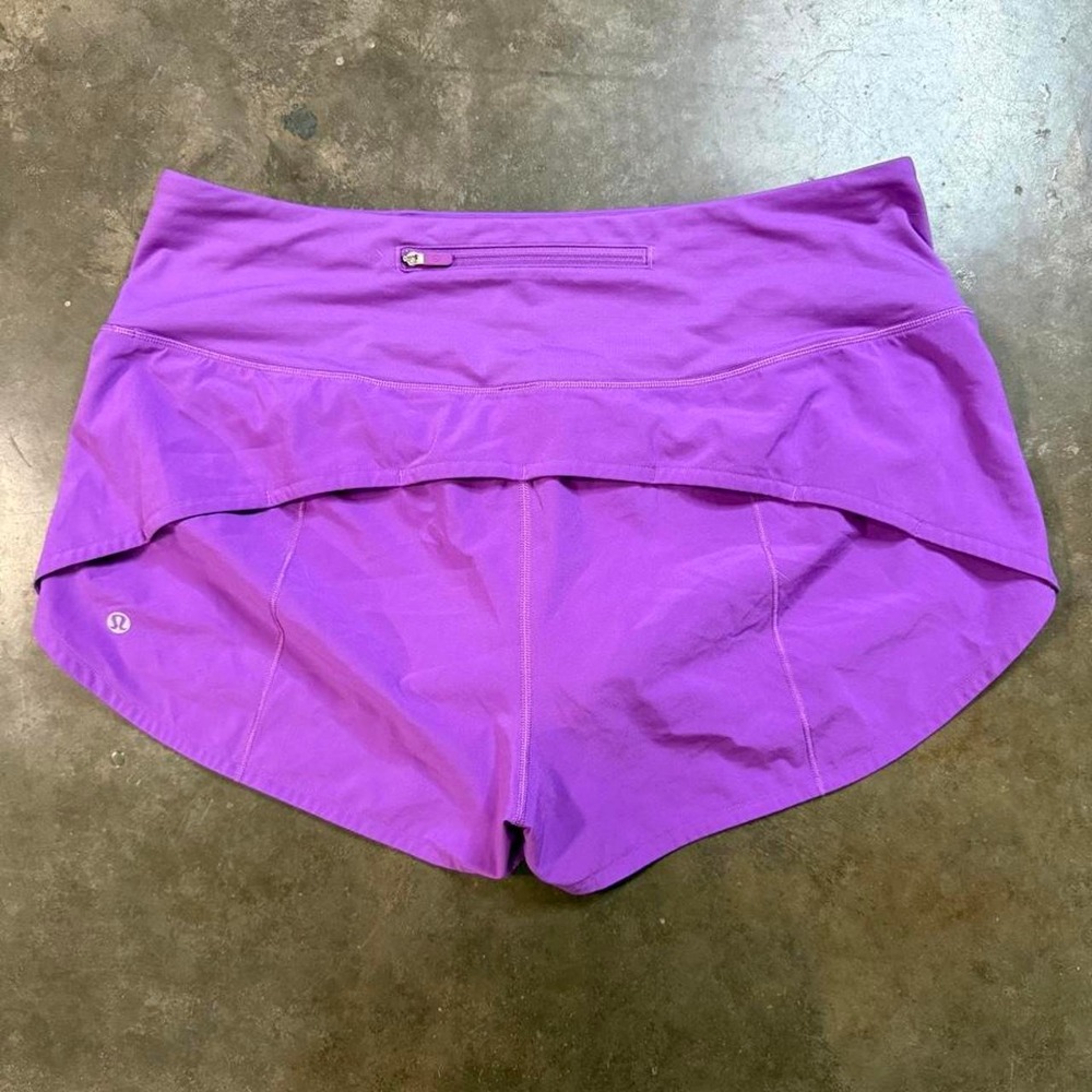 Lululemon Speed Up Purple Athletic Running Shorts Womens Size 12